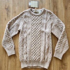 100% Irish Wool Cable Knit Sweater